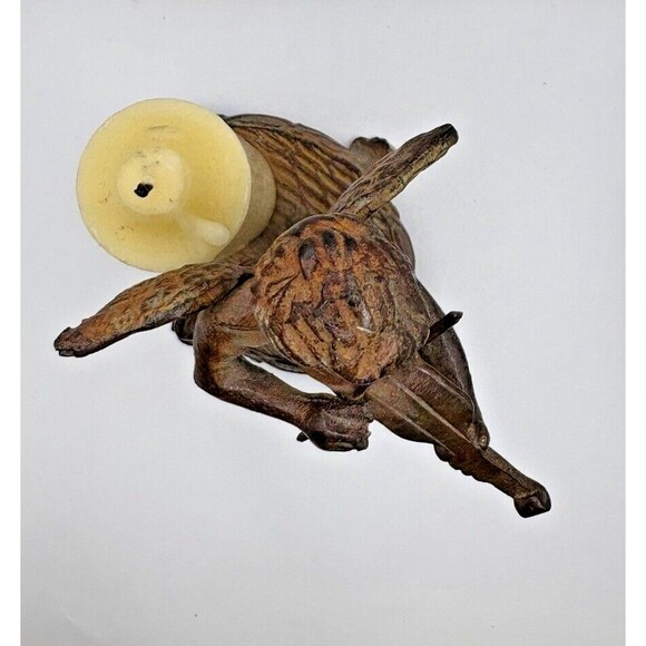 Vintage Cast Iron Cherub Angel Candle Holder - Picture 9 of 14